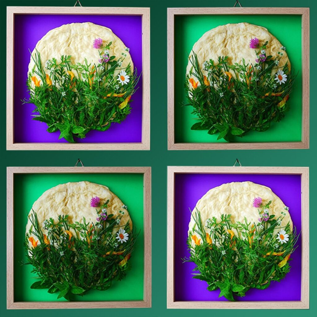 Focaccia di patate e erbe di campo